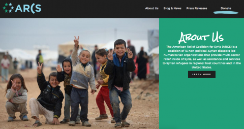 Screenshot of arcsyria.org homepage