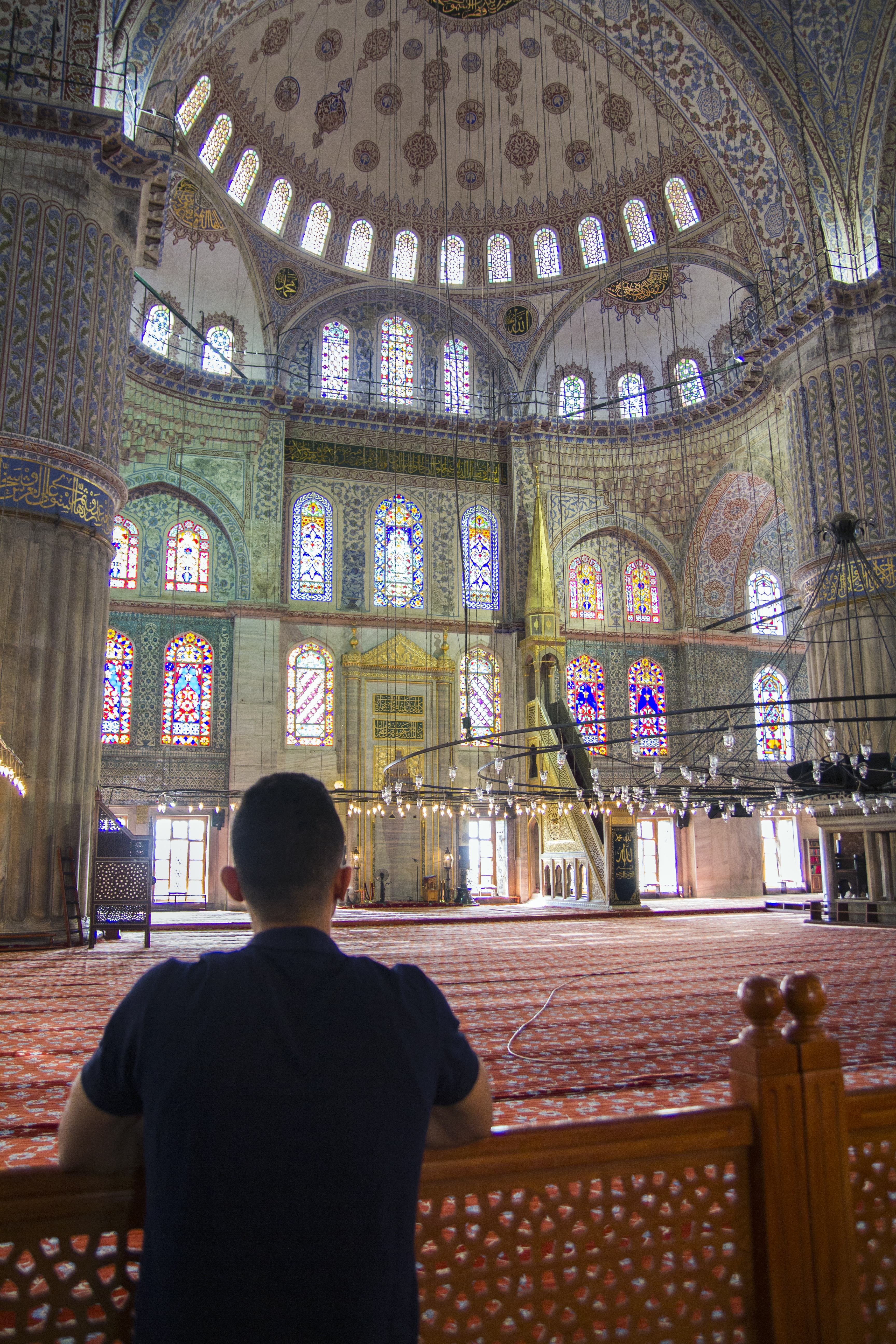 Inside the Blue Mosque in Istanbul